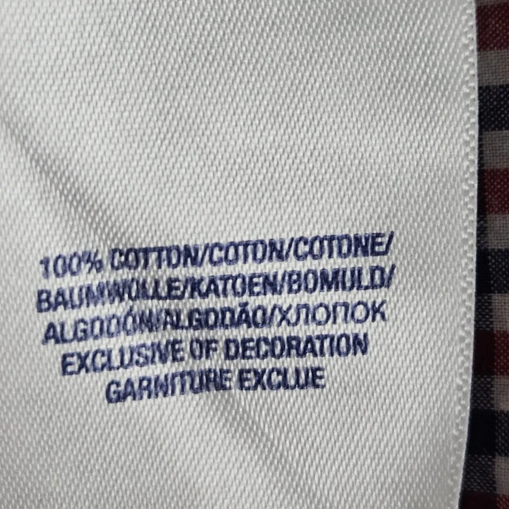 Ralph Lauren Boys Gingham Button Down Shirt‎ Red Blue White Plaid Size XL 18-20